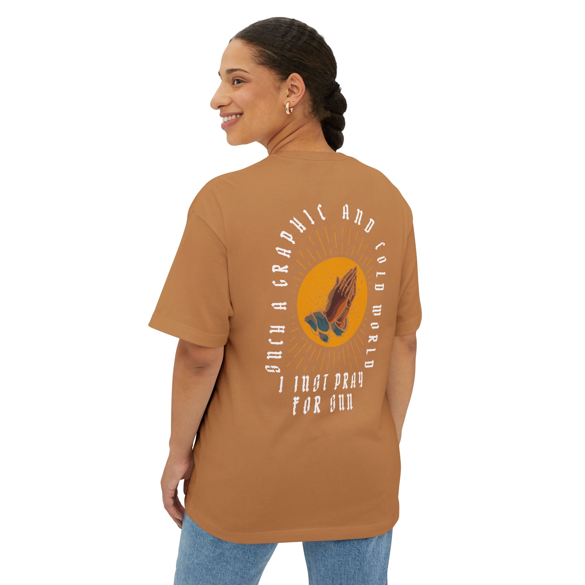 Pray For Sun Logo Oversized Boxy Tee Toast