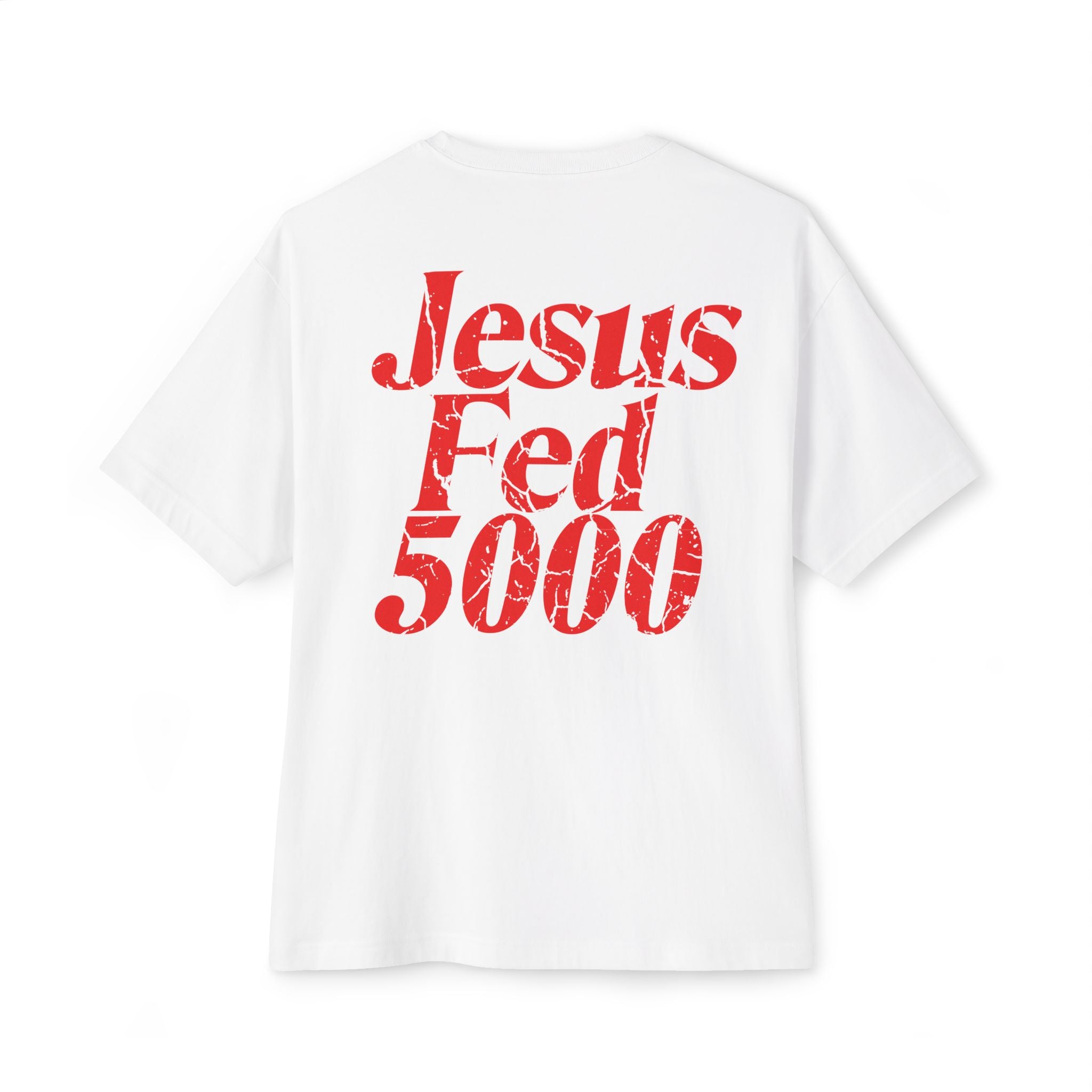 Jesus Fed 5000 Tee — Christian Graphic Boxy T‑Shirt