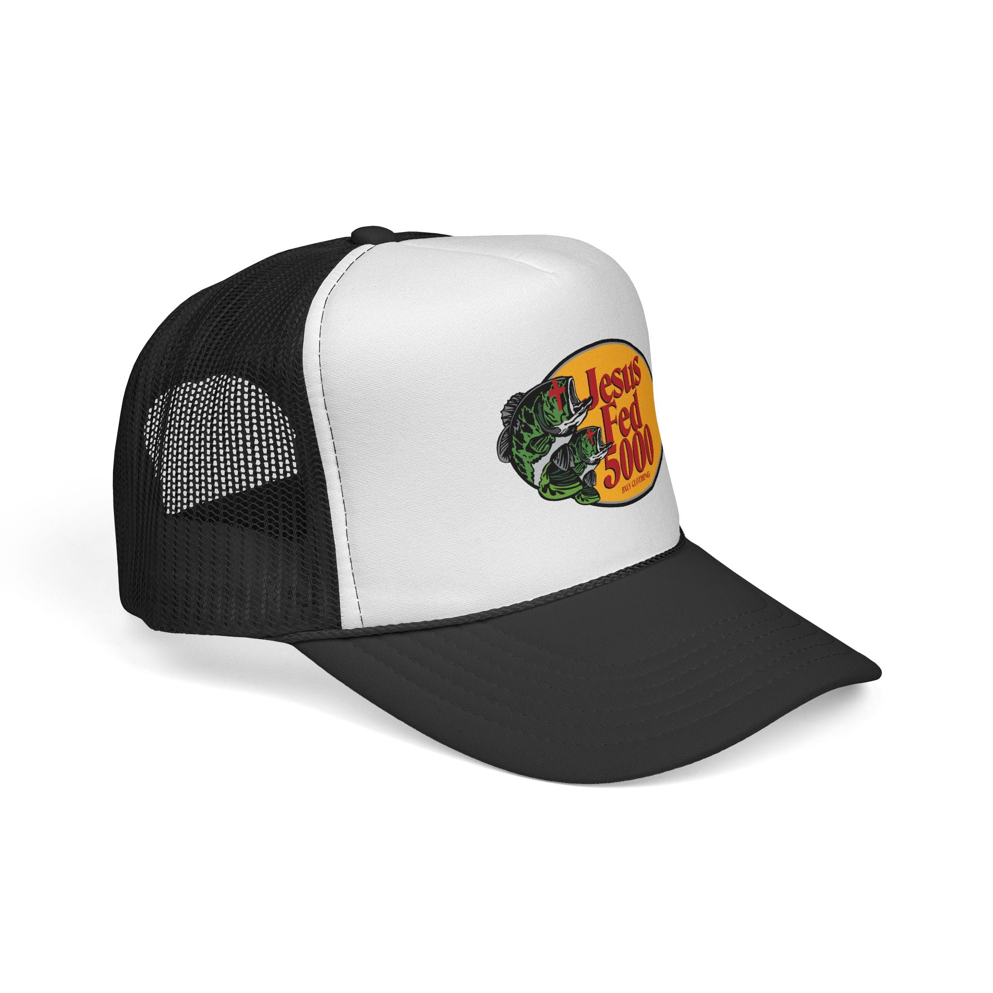 Jesus Fed 5000 Trucker Hat Black/White
