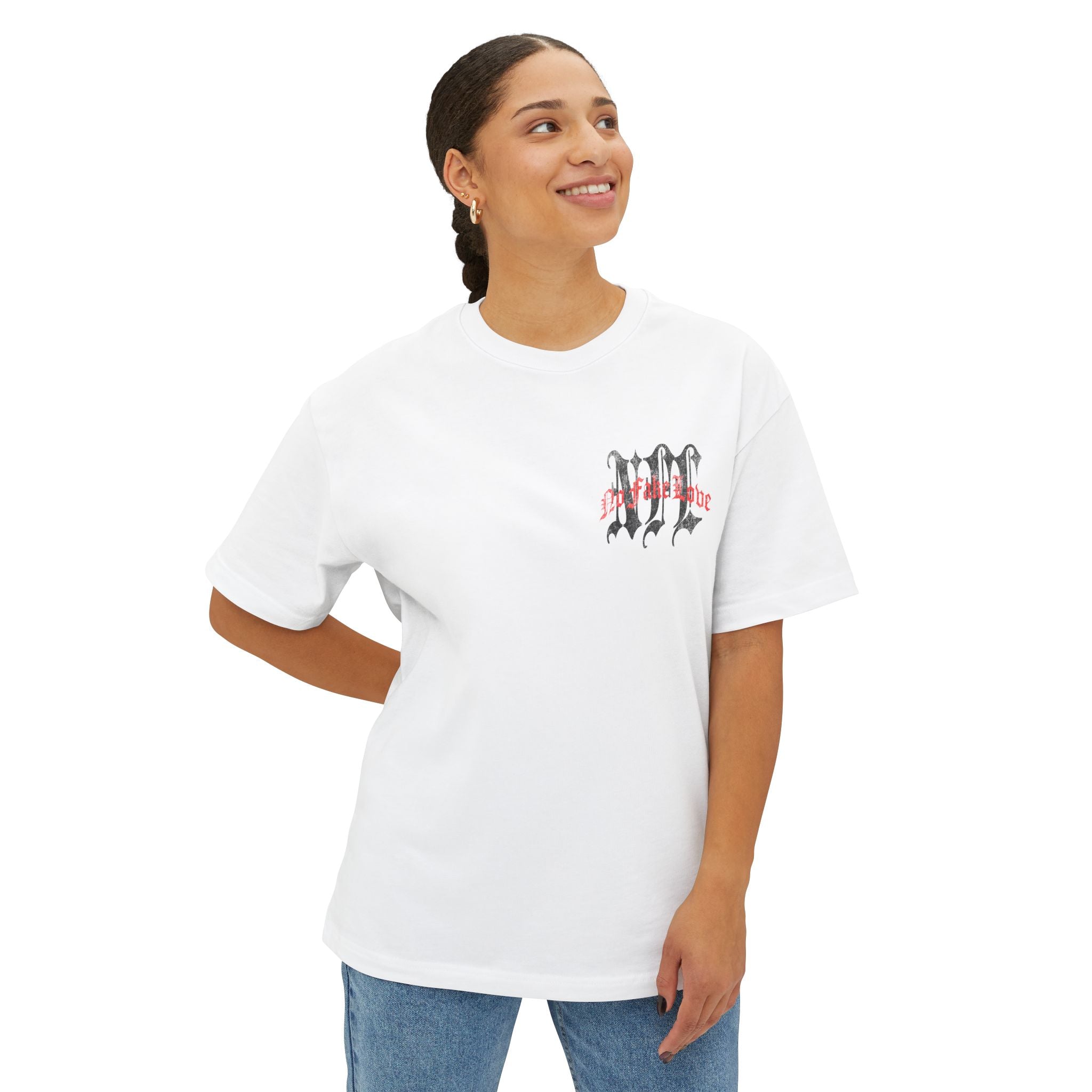 No Fate Love Graphic Tee — Gothic Oversized Boxy T-Shirt
