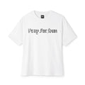 Pray For Sun Graphic Tee — Gothic Text Oversized Boxy T-Shirt