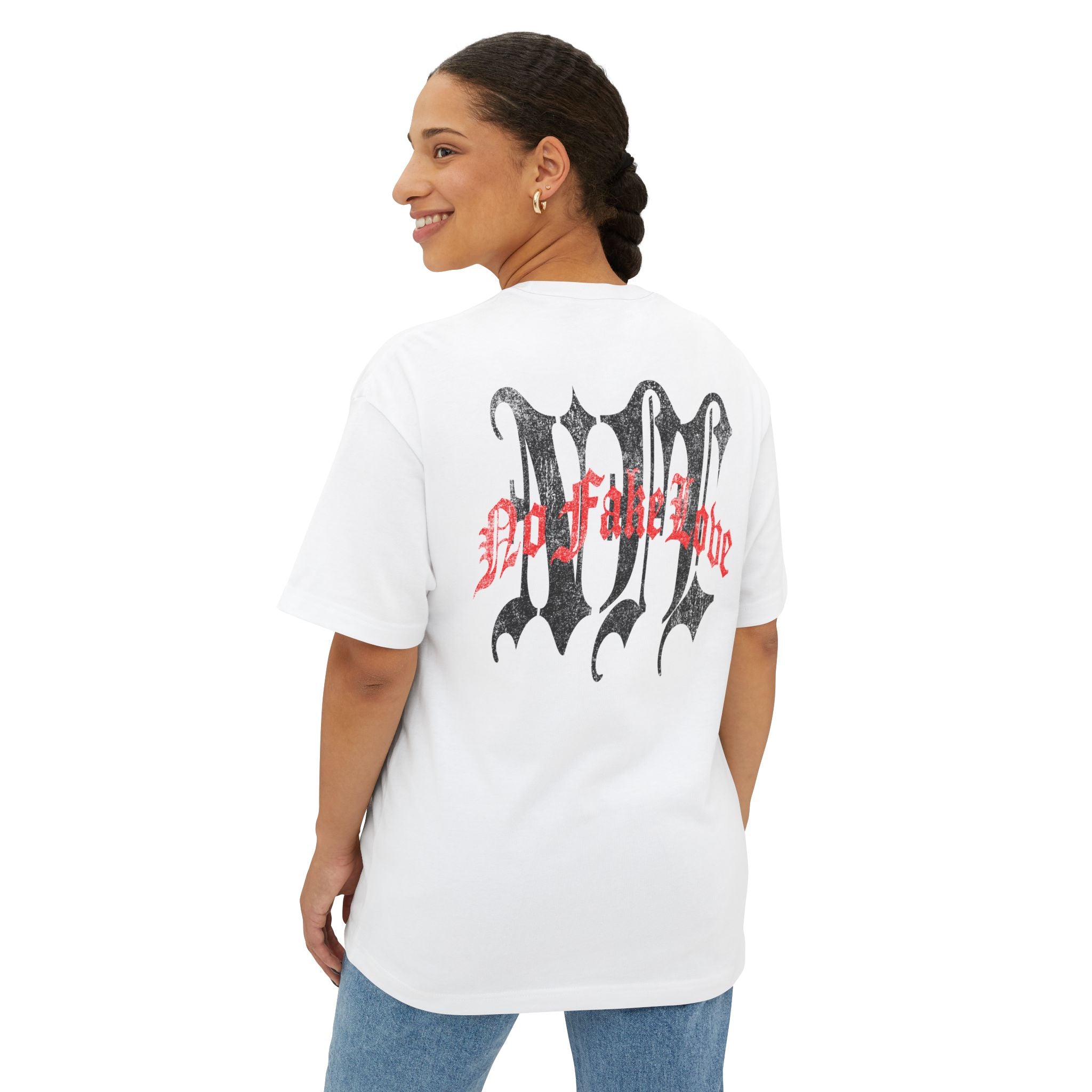 No Fate Love Graphic Tee — Gothic Oversized Boxy T-Shirt