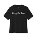 Pray for Sun Boxy Tee — Gothic Script Black Oversized T‑Shirt